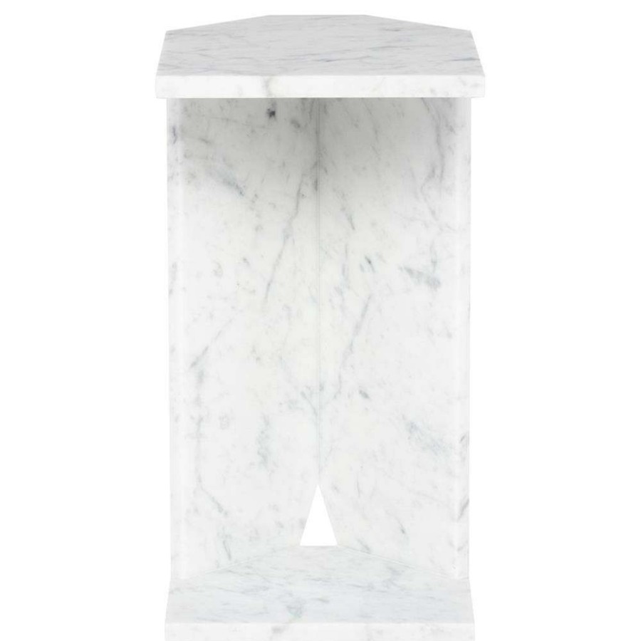 Furniture * | Gabriella Modern Classic White Marble Side-C Table Best Quality