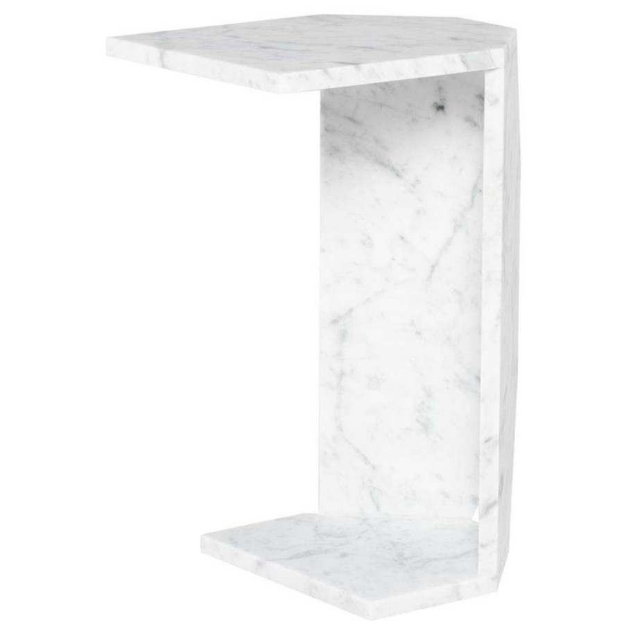 Furniture * | Gabriella Modern Classic White Marble Side-C Table Best Quality