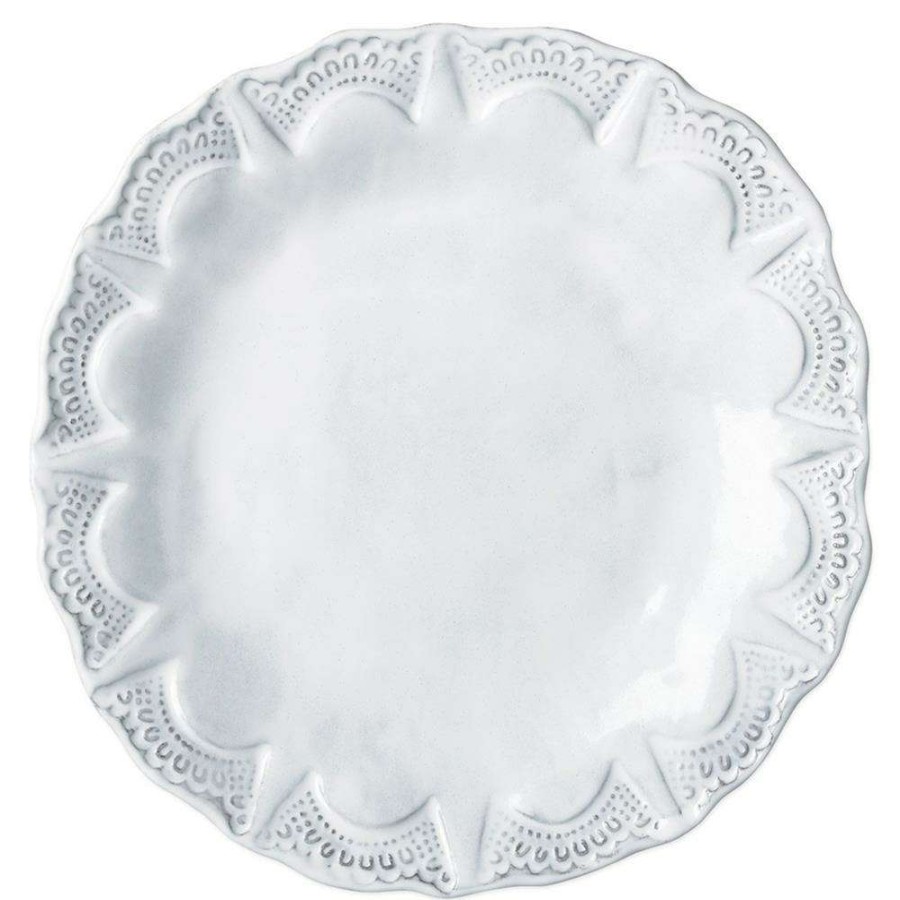 Dining & Bar * | Open Box Vietri Incanto Lace Modern Stone White Ceramic Salad Plate Exactly Discount