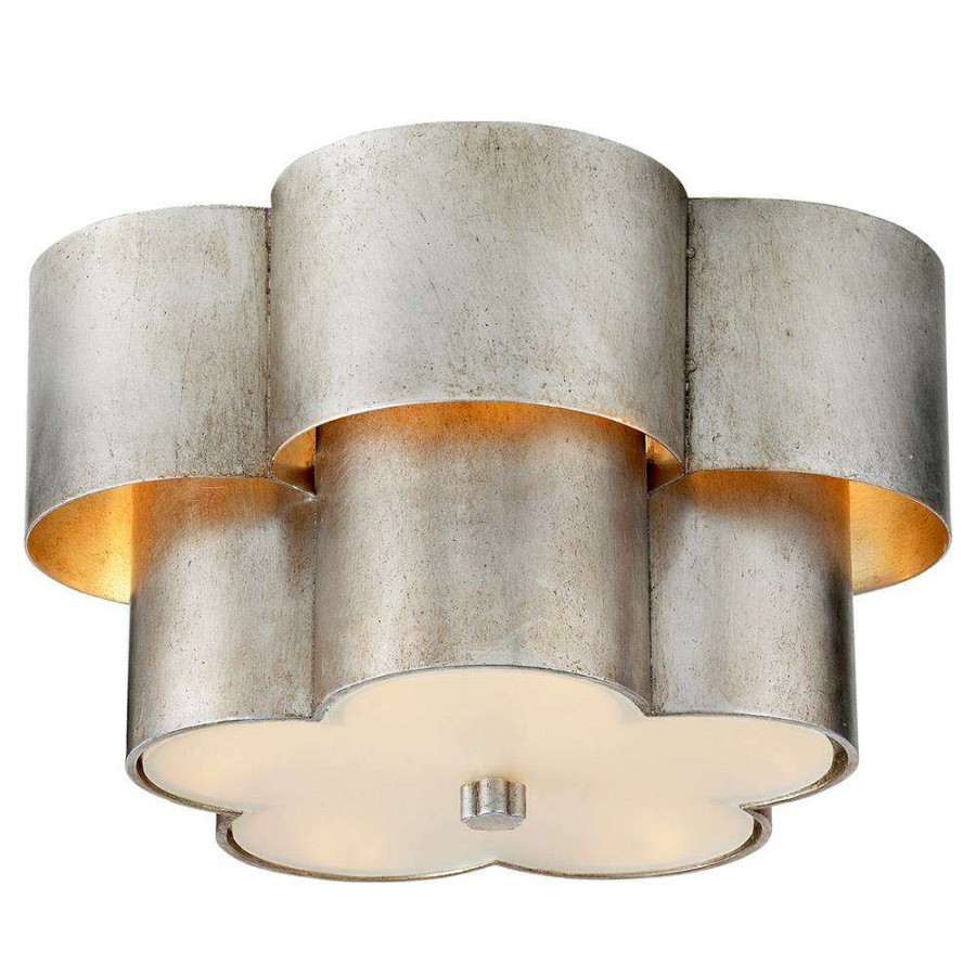 Lighting * | Visual Comfort Arabelle Burnished Silver Frosted Acrylic Flush Mount Small Excellent