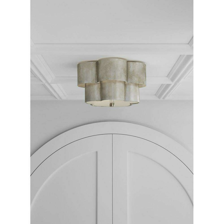 Lighting * | Visual Comfort Arabelle Burnished Silver Frosted Acrylic Flush Mount Small Excellent