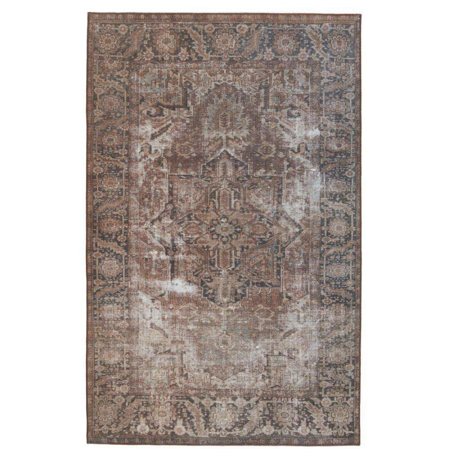 Rugs * | Jaipur Living Minita Global Bazaar Brown Medallion Patterned Rug 5'X7'6 Lower Price