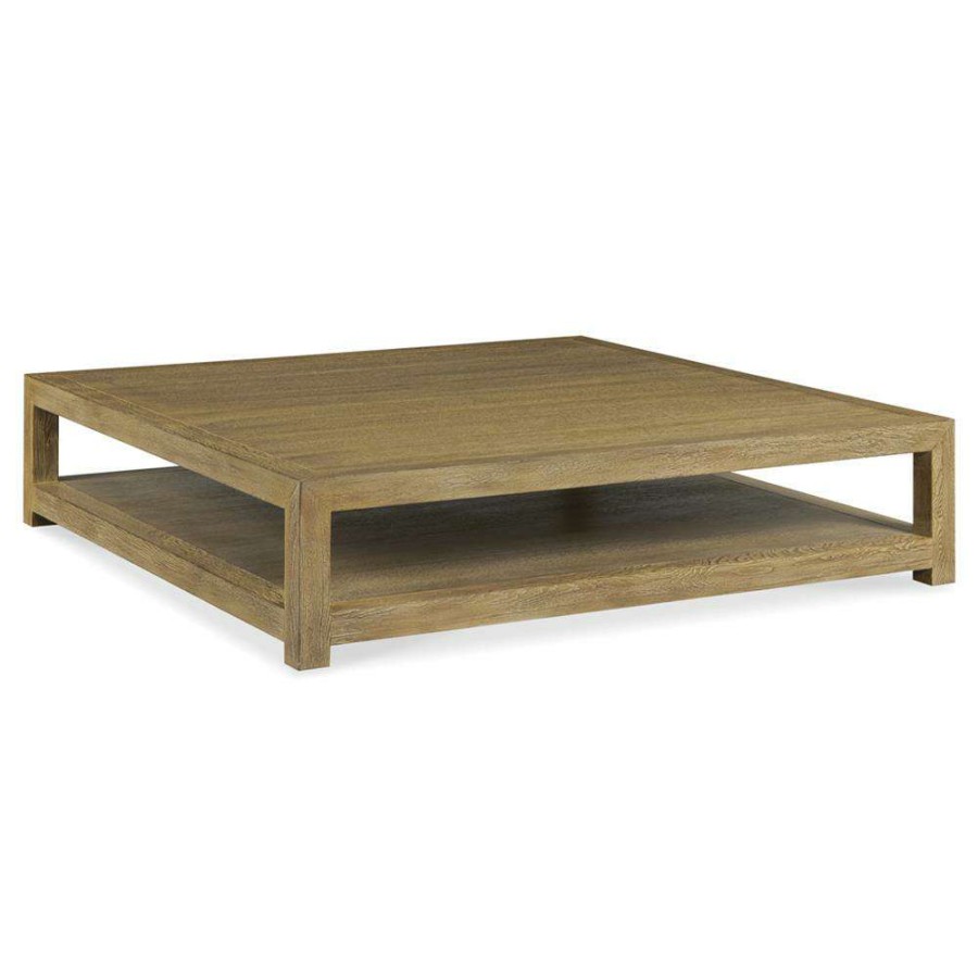 Furniture * | Century Sonoma Rustic Lodge Brown Oak Veneer Shelving Rectangular Coffee Table Top Sell