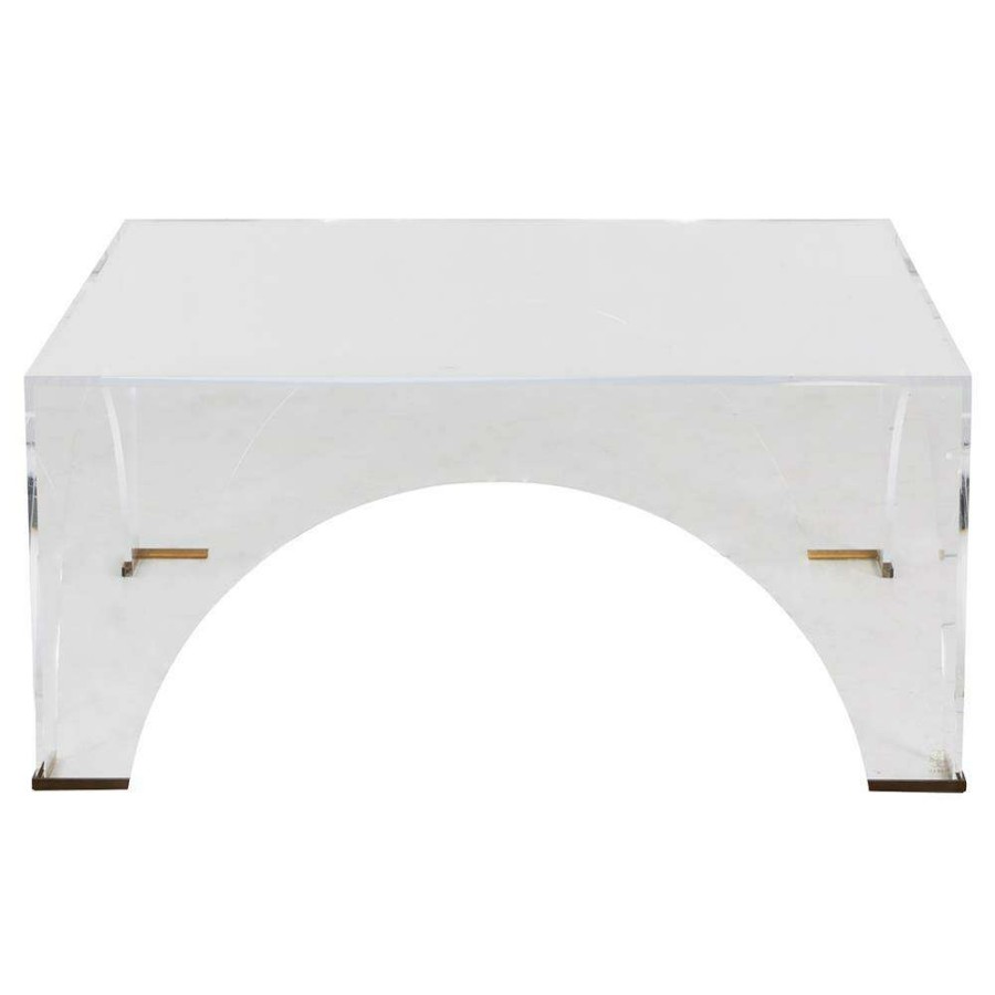 Furniture * | Gabby Cindy Hollywood Regency Clear Acrylic Square Coffee Table Excellent Quality