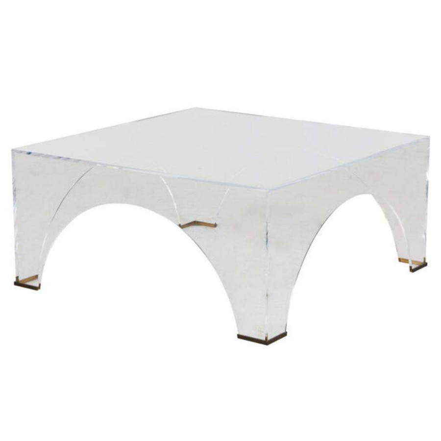 Furniture * | Gabby Cindy Hollywood Regency Clear Acrylic Square Coffee Table Excellent Quality