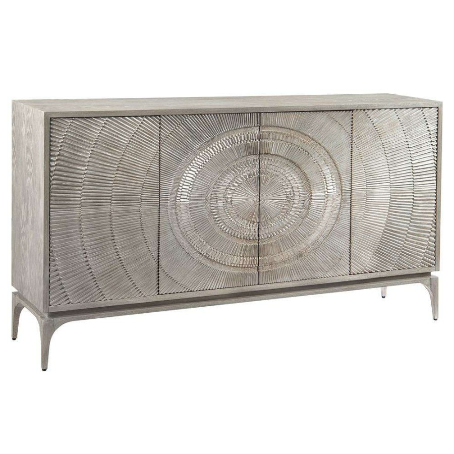 Furniture * | John-Richard Laila Regency Radiating Silver Grey Oak Sideboard High Quality