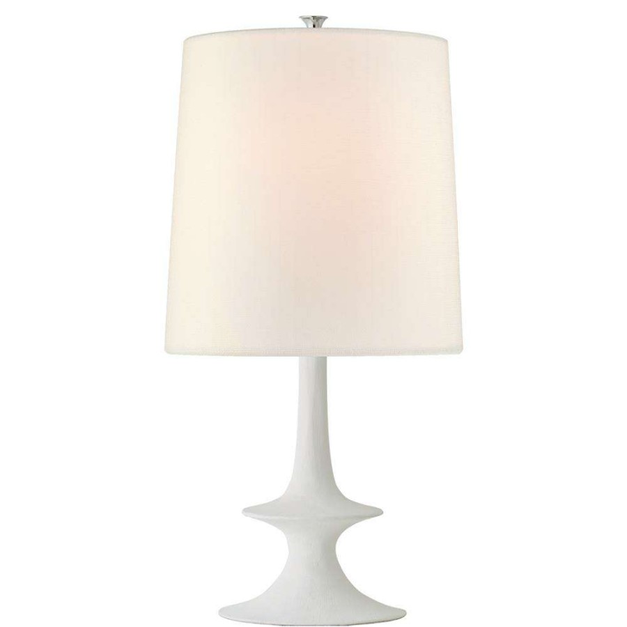 Lighting * | Visual Comfort Lakmos Mid Century Modern Plaster White Metal Table Lamp Best Quality