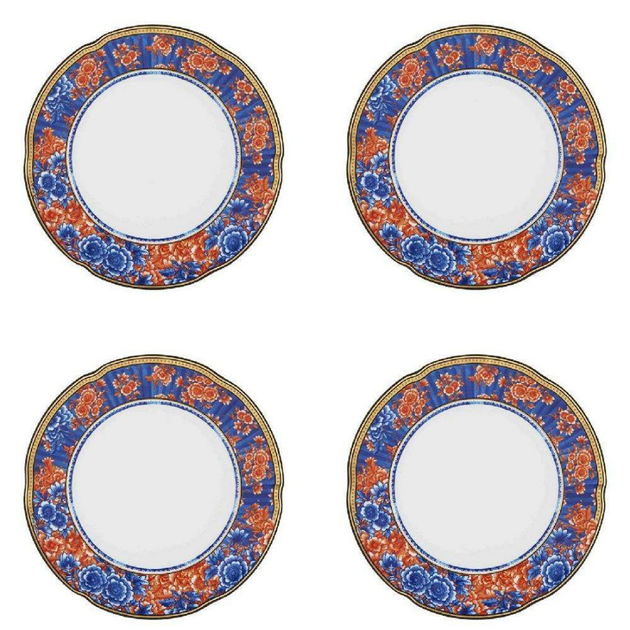 Dining & Bar * | Vista Alegre Cannaregio Global Bazaar Blue Porcelain Dinner Plate Set Of 4 Exclusive Design