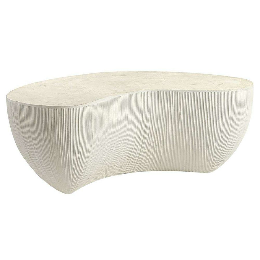 Outdoor * | Palecek Calanova Coastal Beach White Agate Stone Freeform Outdoor Coffee Table Small Less Expensive