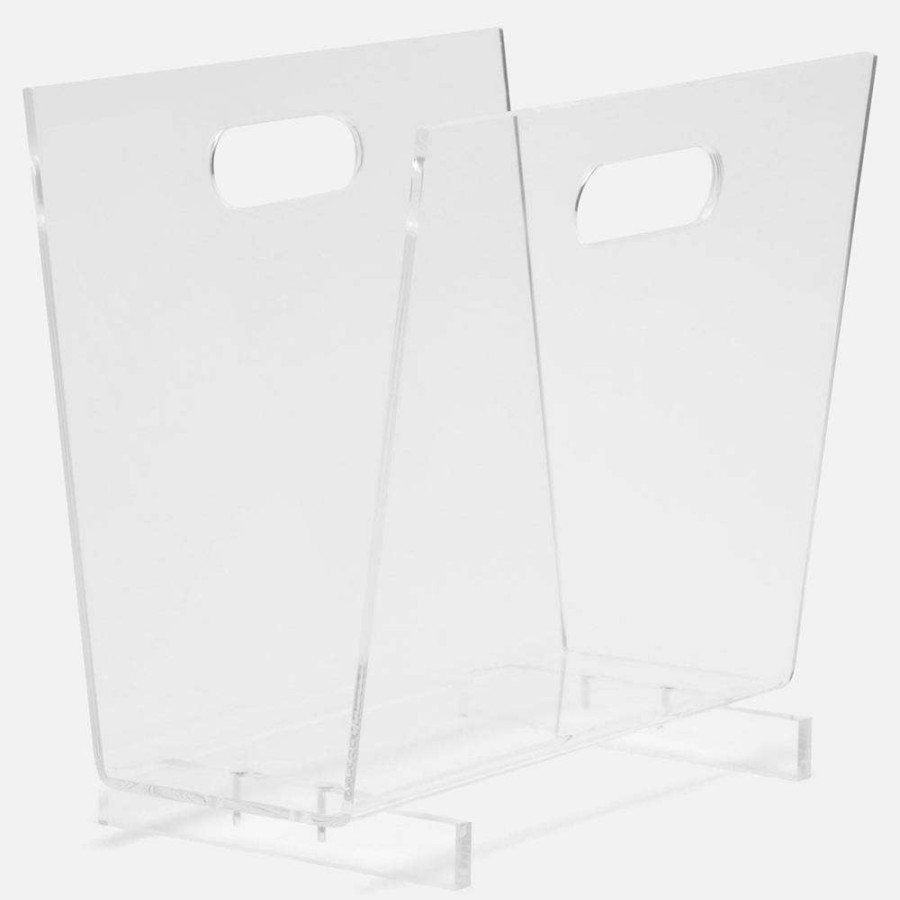 Decor * | Pigeon And Poodle Laurel Modern Classic Clear Magazine Holder Exclusive Design