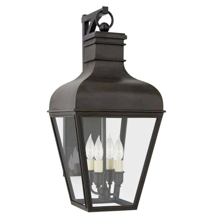 Lighting * | Visual Comfort Fremont French Black Iron Outdoor Bracketed Wall Lantern Small Cheap