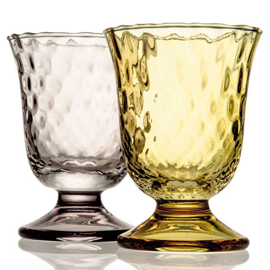 Dining & Bar * | Ivv Fiordaliso Modern Classic Clear Glass Goblet Set Of 2 Fire Sale