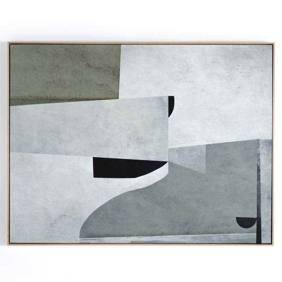 Art * | Khoklova Modern Classic Grey Abstract Natural Frame Painting Lower Price