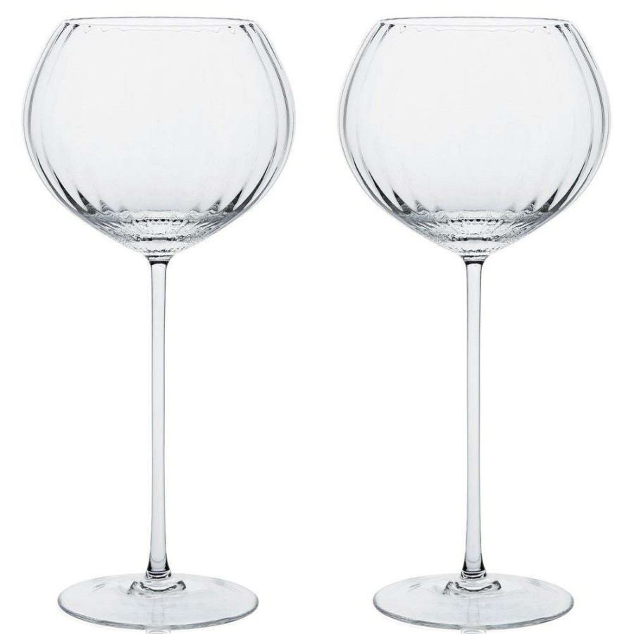 Dining & Bar * | Caskata Quinn Modern Classic Clear Red Wine Glass Set Of 2 Popular