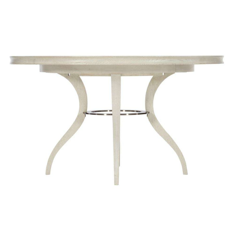 Furniture * | Audrey French Country White Oak Round Extendable Dining Table 54-72 W Best Sale