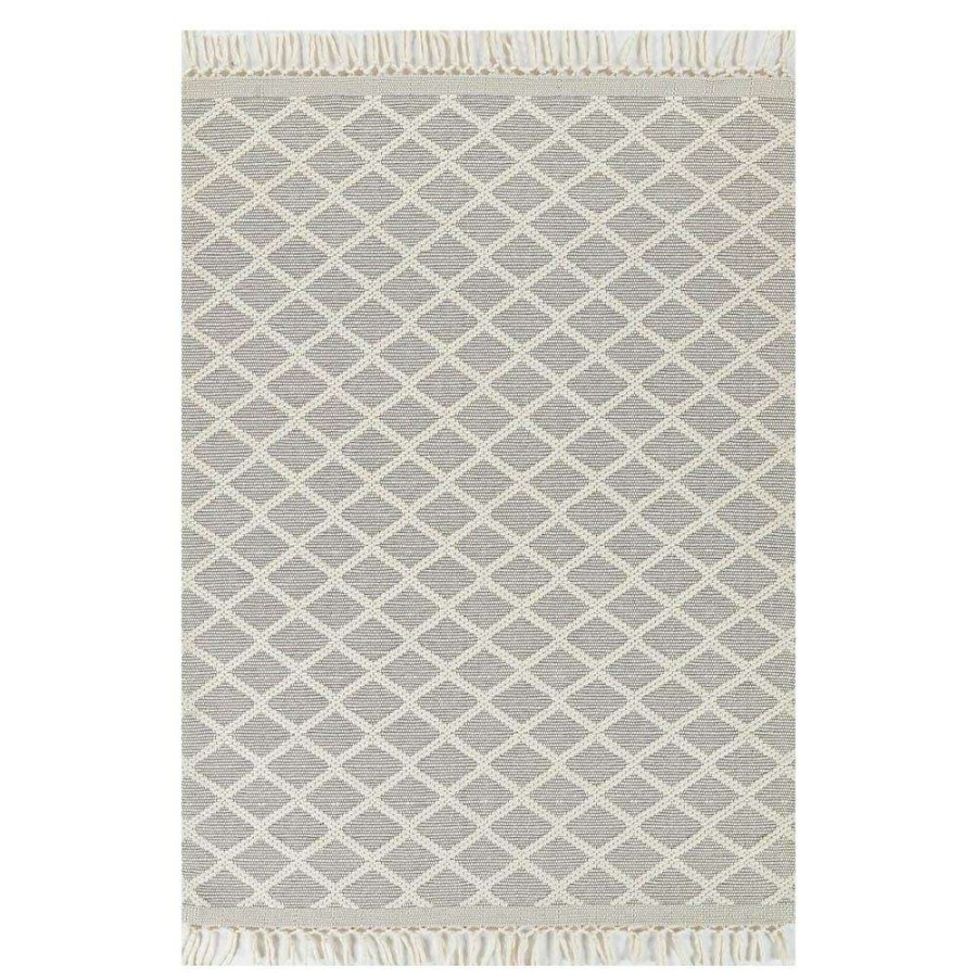 Rugs * | Mayari Modern Classic Cream Wool Diamond Patterned Rug 3'6 X5'6 Top Sell