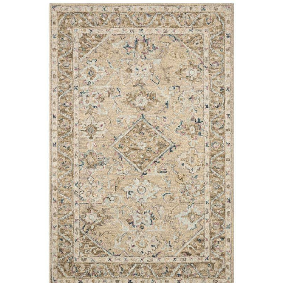 Rugs * | Loloi Beatty French Country Beige Wool Floral Patterned Rug 9'3 X13 Best Quality