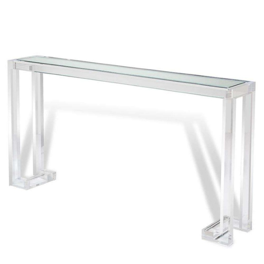 Furniture * | Interlude Ava Modern Classic Glass Top Acrylic Rectangular Console Table Best Quality