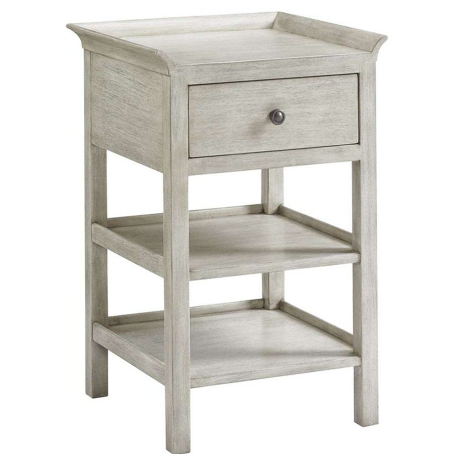 Furniture * | Lexington Pellham Modern 1-Drawer Whitewash Wood Flared Top Nightstand Exclusive Design