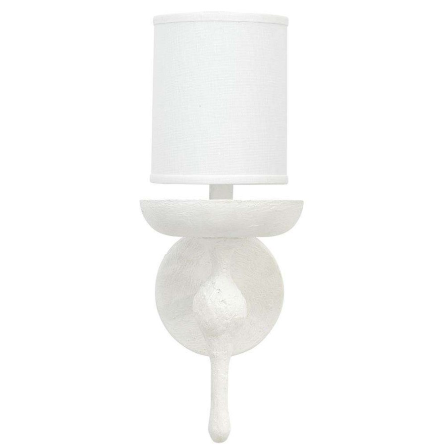 Lighting * | Abigail Modern Classic White Plaster Metal Wall Sconce Sales