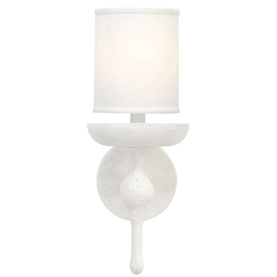 Lighting * | Abigail Modern Classic White Plaster Metal Wall Sconce Sales