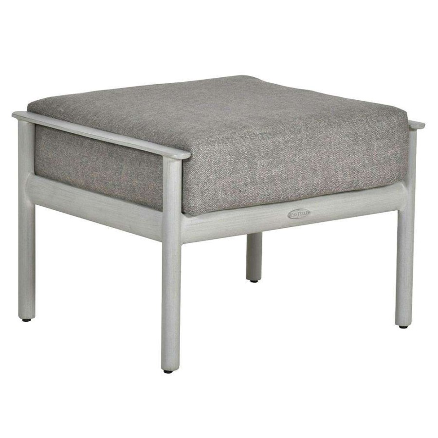 Outdoor * | Castelle Barbados Modern Grey Cushion Metal Rectangular Outdoor Lounge Ottoman Top Sell