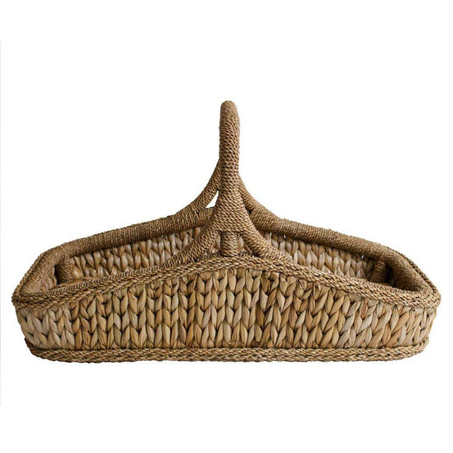 Decor * | Mainly Baskets Sweater Weave Coastal Natural Handwoven Rattan Decorative Basket Exactly Discount