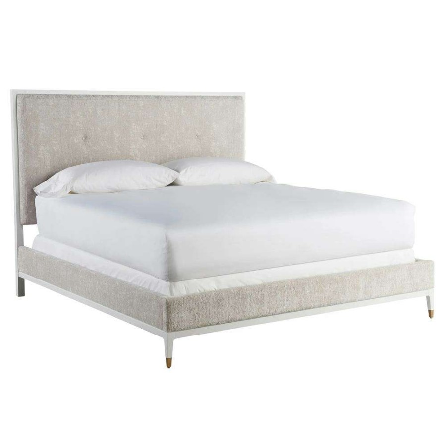 Furniture * | Riya Hollywood Grey Performance White Birch Wood Tufted Classic Bed Queen High Quality