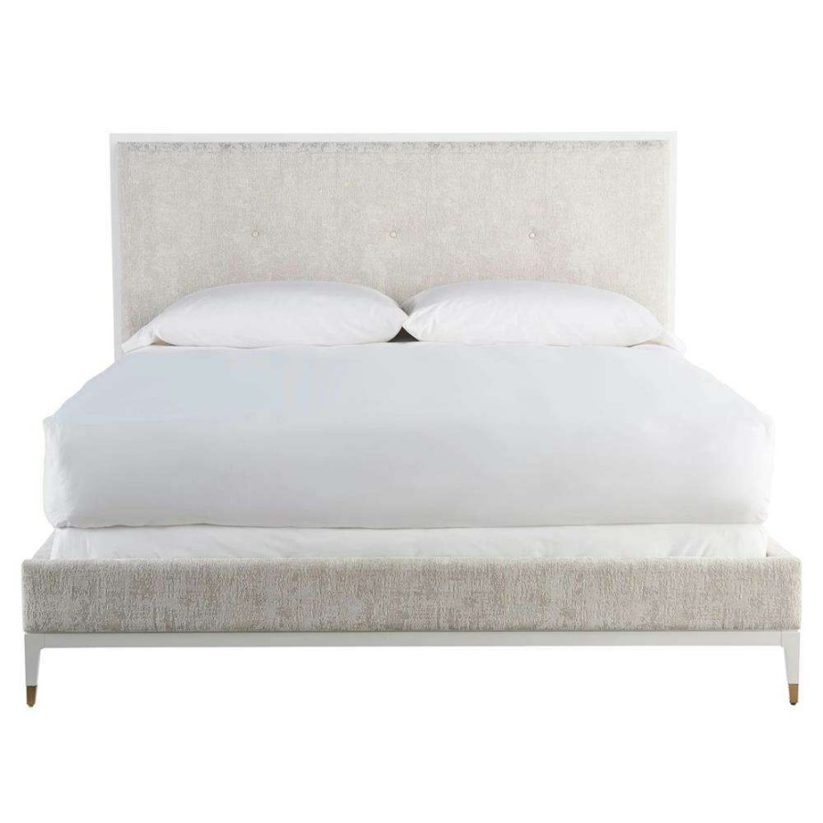 Furniture * | Riya Hollywood Grey Performance White Birch Wood Tufted Classic Bed Queen High Quality