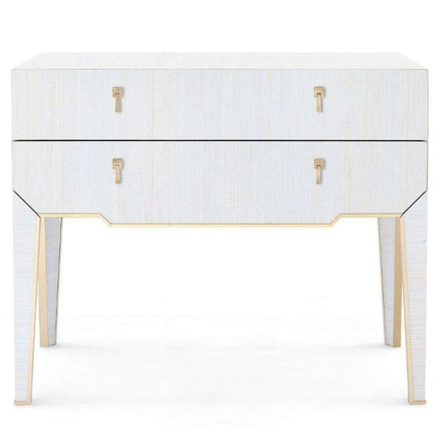 Furniture * | Villa & House Madeline French Platinum Lacquered Silky Grasscloth Console Table Reasonable Price