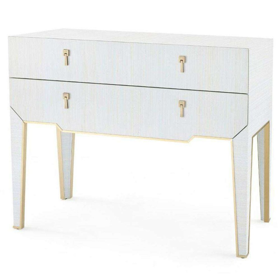 Furniture * | Villa & House Madeline French Platinum Lacquered Silky Grasscloth Console Table Reasonable Price