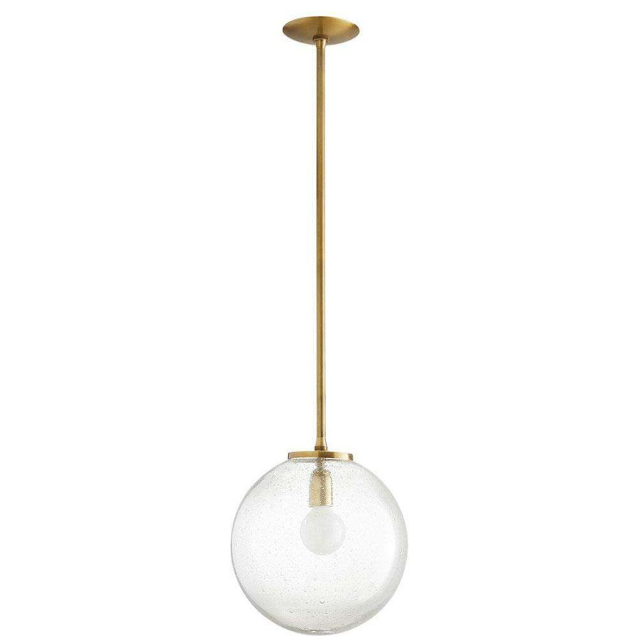 Lighting * | Arteriors Izzy Modern Classic Clear Seeded Glass Antique Brass Iron Pendant Cheap