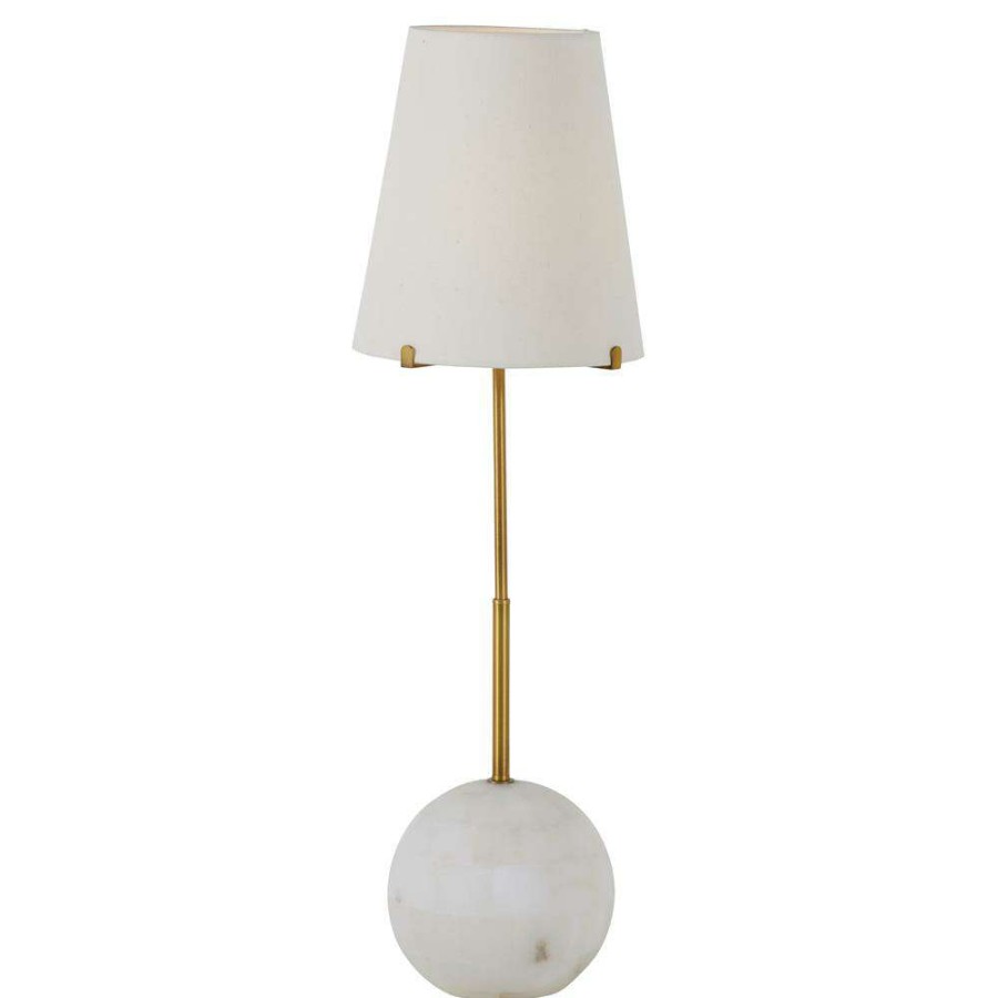 Lighting * | Gabby Janie Modern Classic White Alabaster Gold Leaf Iron Table Lamp Best Sale