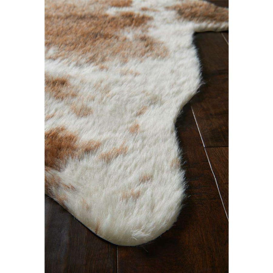 Rugs * | Loloi Grand Canyon Rustic Lodge Brown Ivory Faux Hide Rug 5'X6'6 Best Sellers