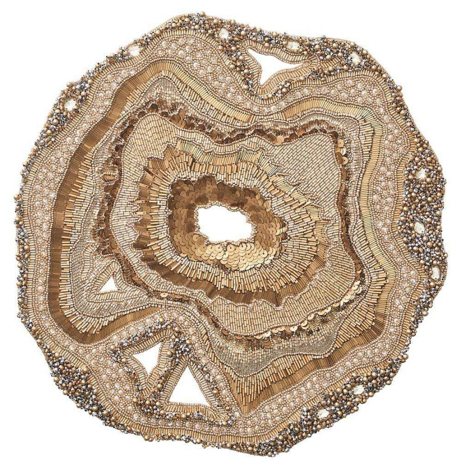 Dining & Bar * | Kim Seybert Agate Hollywood Regency Champagne Glass Beaded Placemat Set Of 2 Best Quality