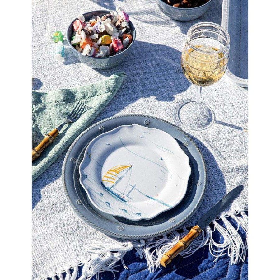 Dining & Bar * | Juliska Berry & Thread Chambray Blue Melamine Dinner Plate Best-Selling