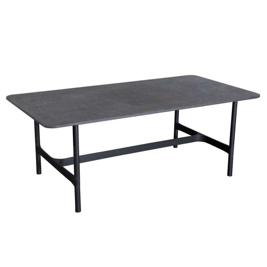 Outdoor * | Cane-Line Twist Black Ceramic Top Aluminum Rectangular Outdoor Coffee Table Excellent Quality