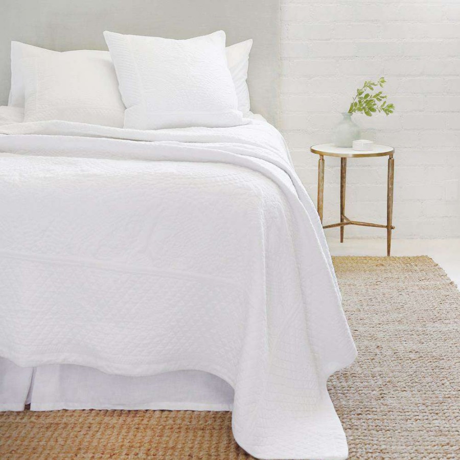 Bedding & Bath * | Pom Pom French Country Marseille White Cotton Sham Large Euro Best Sellers