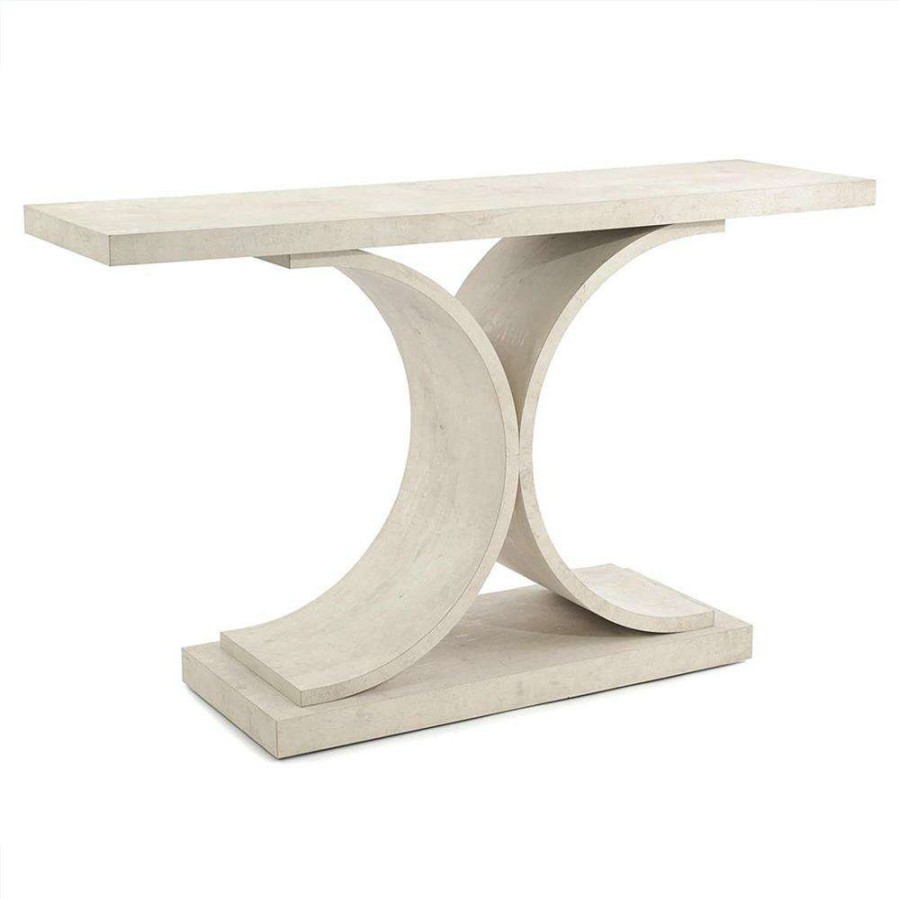 Furniture * | John-Richard Benevento French Country White Wood Rectangular Console Table New In