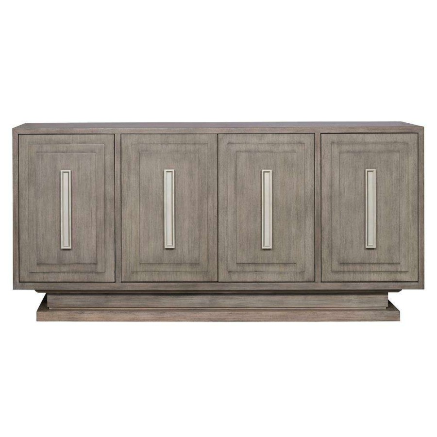 Furniture * | Vanguard Michael Weiss Grantham Modern Classic Grey Wood 4 Door Buffet Table Discount