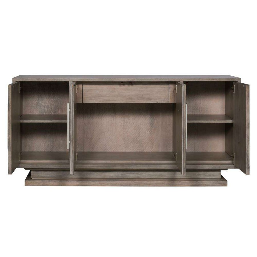 Furniture * | Vanguard Michael Weiss Grantham Modern Classic Grey Wood 4 Door Buffet Table Discount