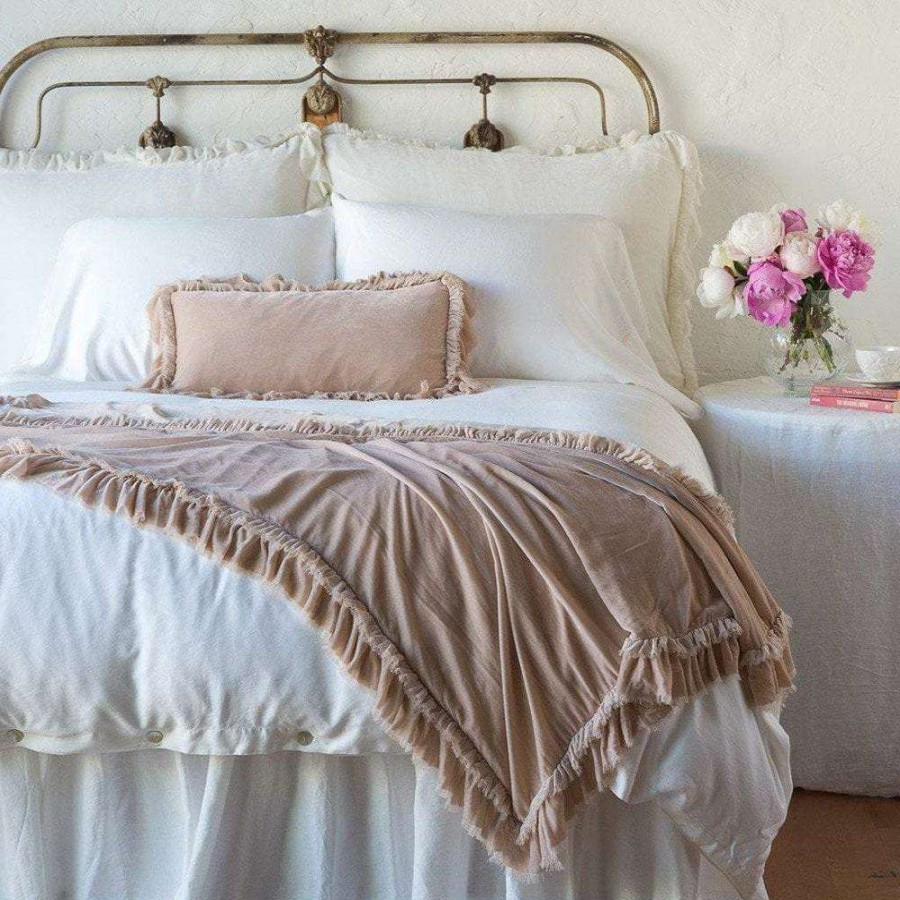 Bedding & Bath * | Bella Notte Loulah French Country Silk Pearl Throw Blanket Promotion