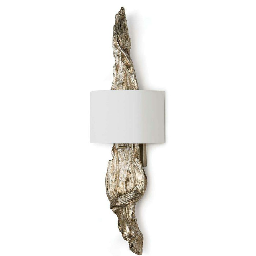 Lighting * | Regina Andrew Driftwood French Country Antique Silver Leaf Resin Sconce Best Sellers