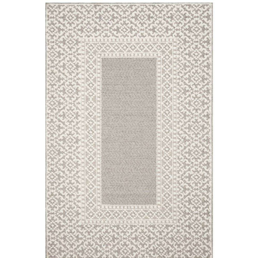 Rugs * | Loloi Cole Global Bazaar Grey Ivory Outdoor Rug 4'X5'9 Lower Price