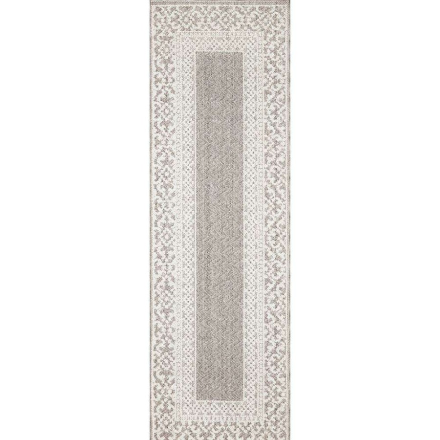 Rugs * | Loloi Cole Global Bazaar Grey Ivory Outdoor Rug 4'X5'9 Lower Price