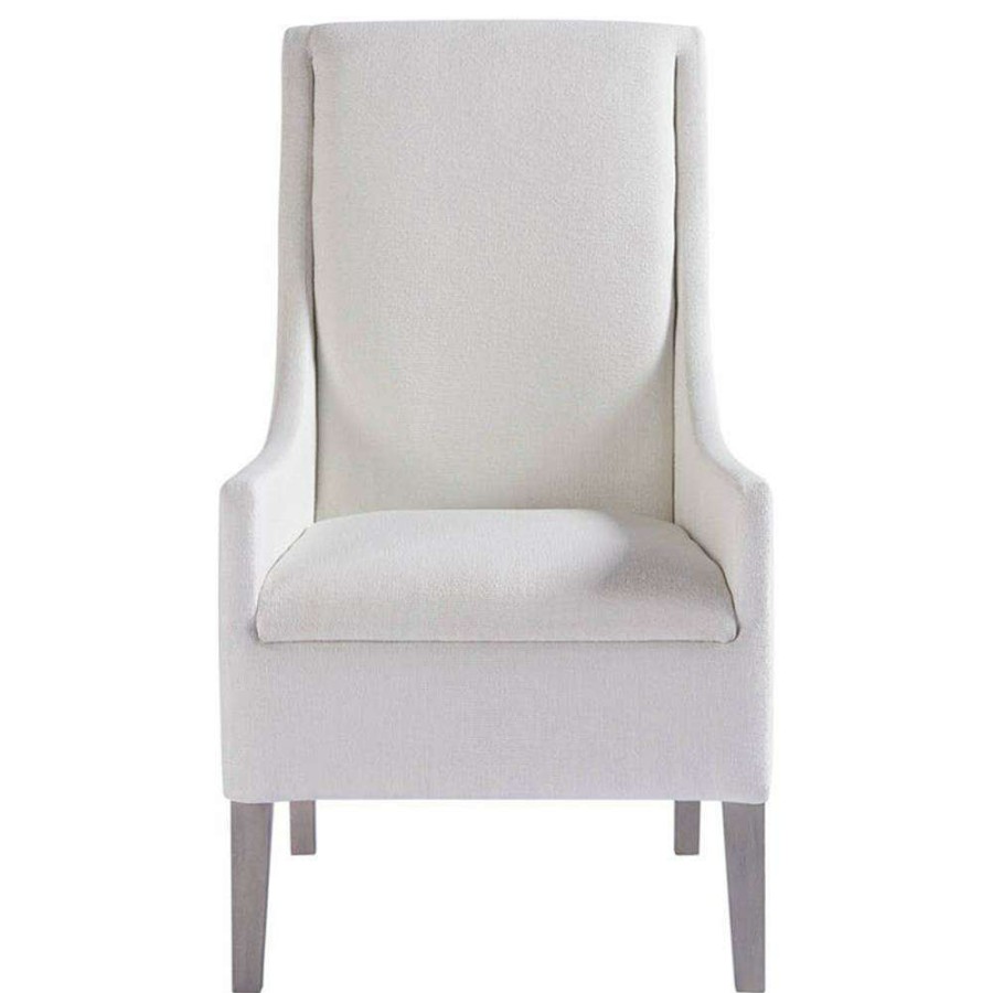 Furniture * | Mason Modern Classic White Upholstered Wood Dining Arm Chair Exclusive Design