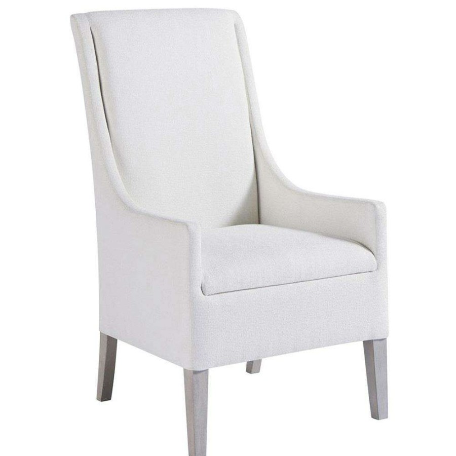 Furniture * | Mason Modern Classic White Upholstered Wood Dining Arm Chair Exclusive Design