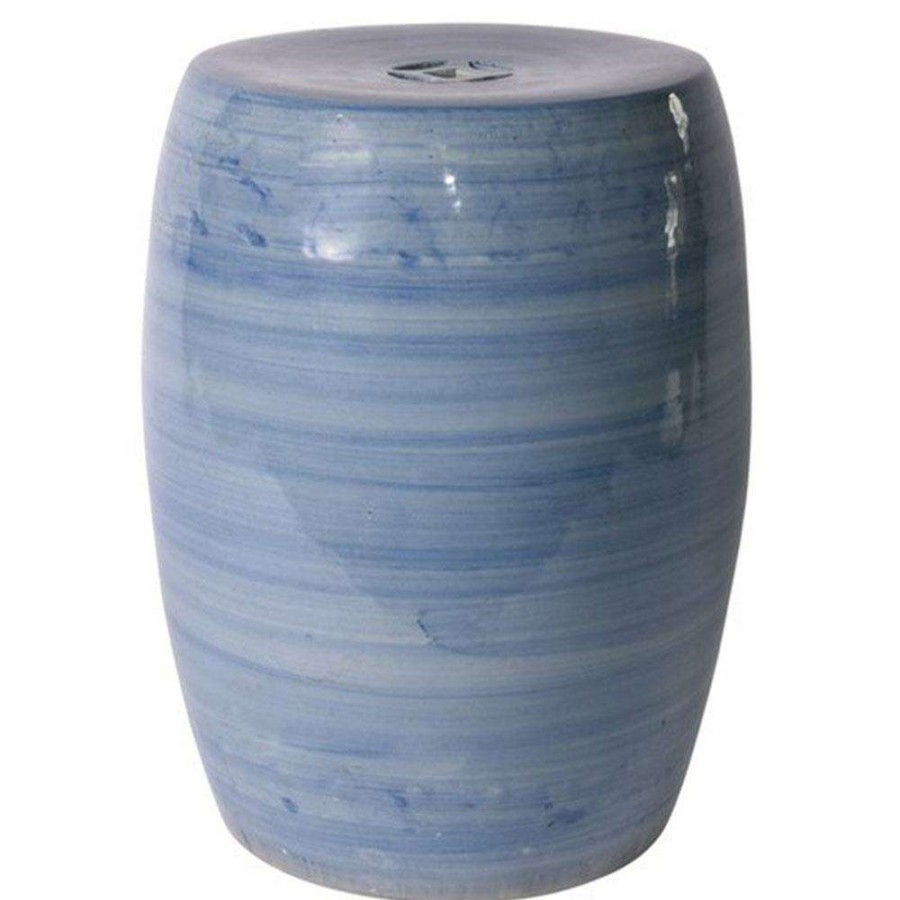 Outdoor * | Adalynn Modern Classic Denim Blue Village Porcelain Outdoor Garden Stool High Quality