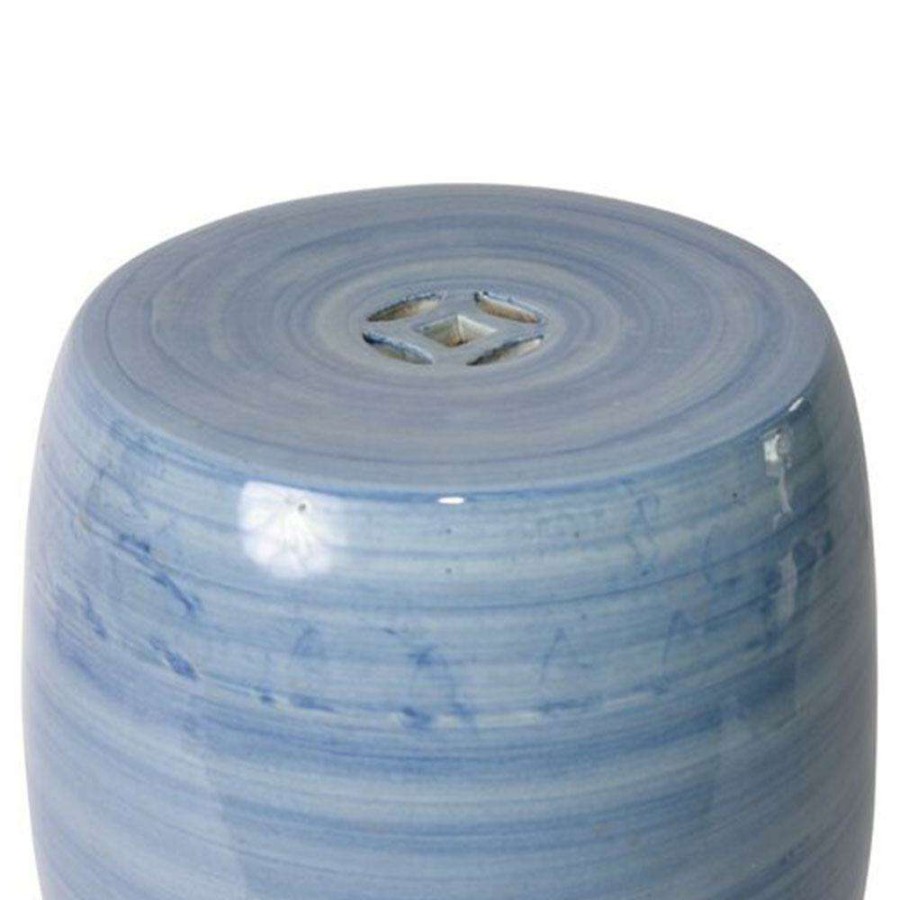 Outdoor * | Adalynn Modern Classic Denim Blue Village Porcelain Outdoor Garden Stool High Quality