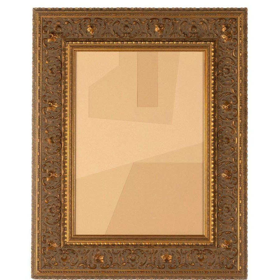 Art * | Sasa Modern Classic Beige Abstract Gold Frame Mixed Media Ii 20 24 Discount